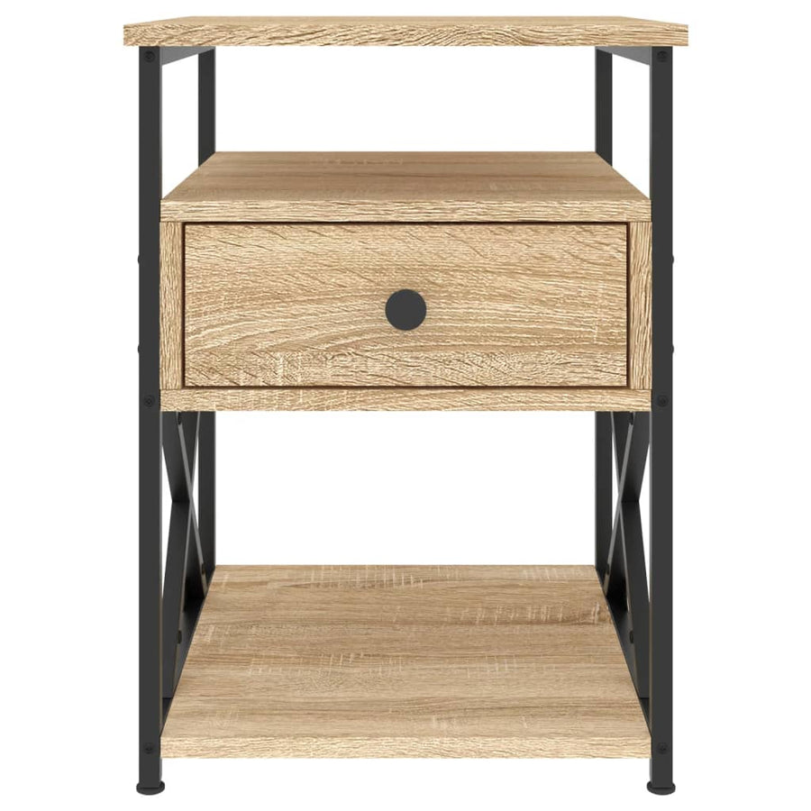 Nachtkastje 40X42X55 Cm Bewerkt Hout Kleurig 1 Sonoma eiken