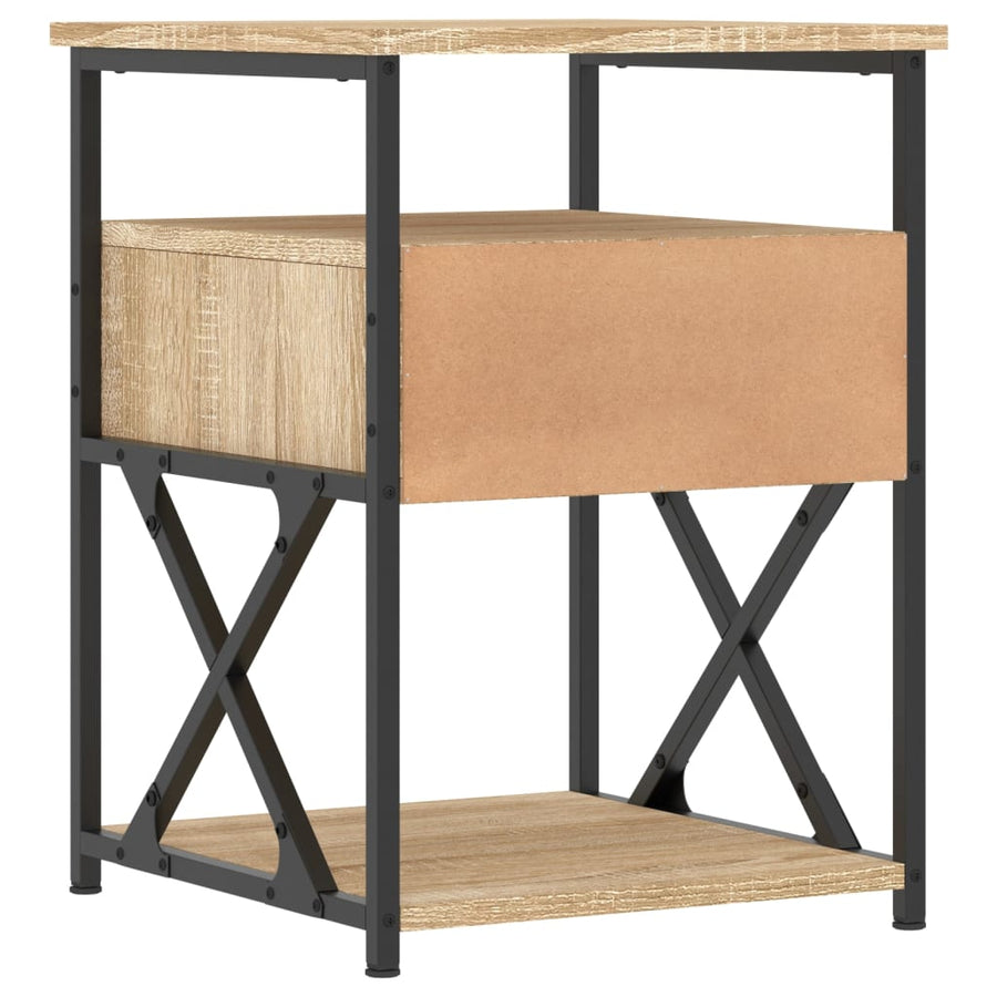 Nachtkastje 40X42X55 Cm Bewerkt Hout Kleurig 1 Sonoma eiken
