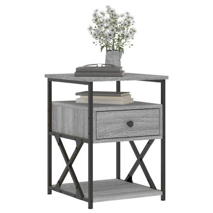 Nachtkastjes 40X4X55 Cm Bewerkt Hout Eiken 2 Grijs sonoma