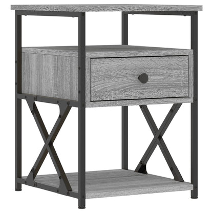 Nachtkastjes 40X4X55 Cm Bewerkt Hout Eiken 2 Grijs sonoma
