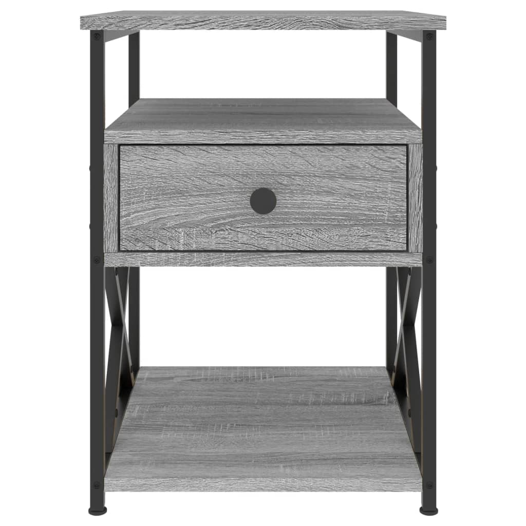 Nachtkastjes 40X4X55 Cm Bewerkt Hout Eiken 2 Grijs sonoma
