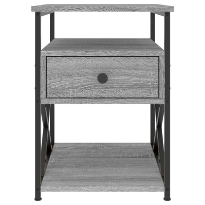 Nachtkastjes 40X4X55 Cm Bewerkt Hout Eiken 2 Grijs sonoma