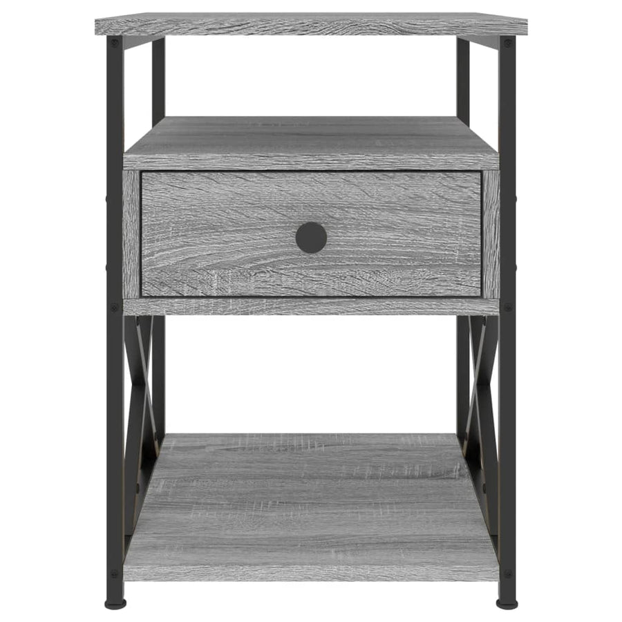Nachtkastjes 40X4X55 Cm Bewerkt Hout Eiken 2 Grijs sonoma