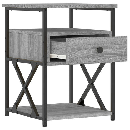 Nachtkastjes 40X4X55 Cm Bewerkt Hout Eiken 2 Grijs sonoma