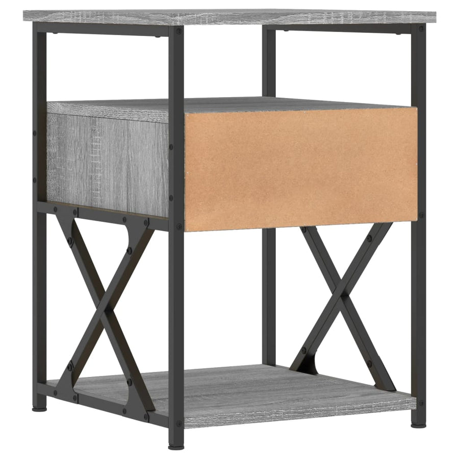 Nachtkastjes 40X4X55 Cm Bewerkt Hout Eiken 2 Grijs sonoma