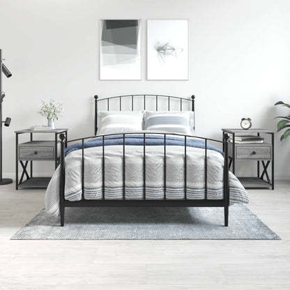 Nachtkastjes 40X4X55 Cm Bewerkt Hout Eiken 2 Grijs sonoma