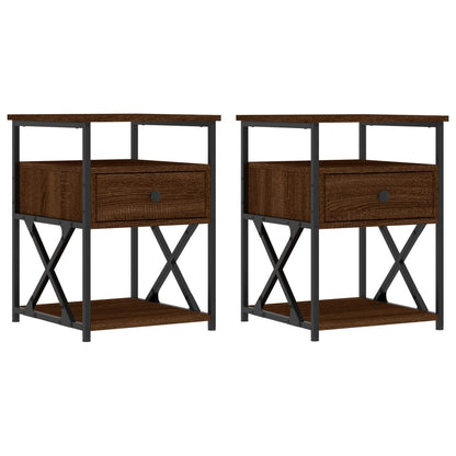 Nachtkastjes 40X4X55 Cm Bewerkt Hout Bruin Eikenkleur 2 Bruineiken