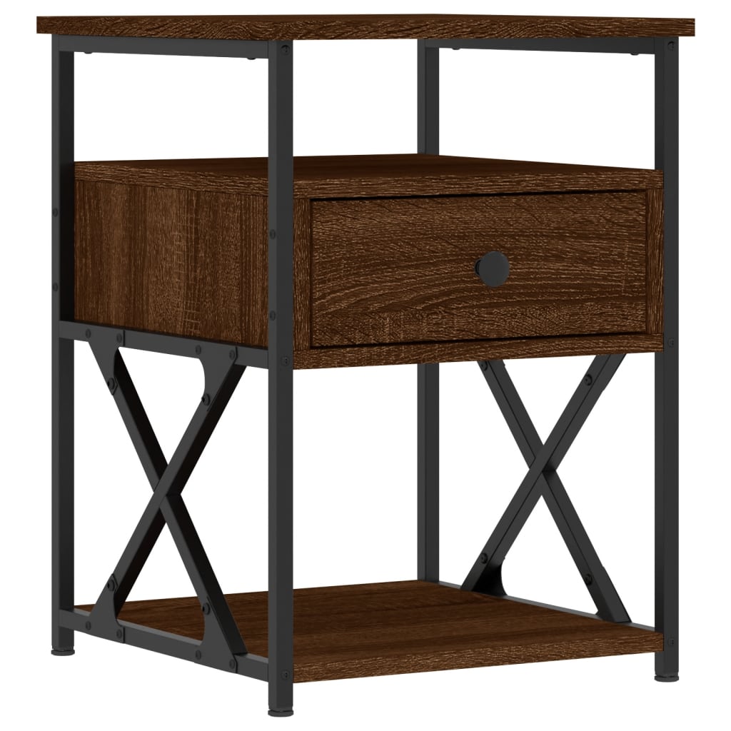 Nachtkastjes 40X4X55 Cm Bewerkt Hout Bruin Eikenkleur 2 Bruineiken