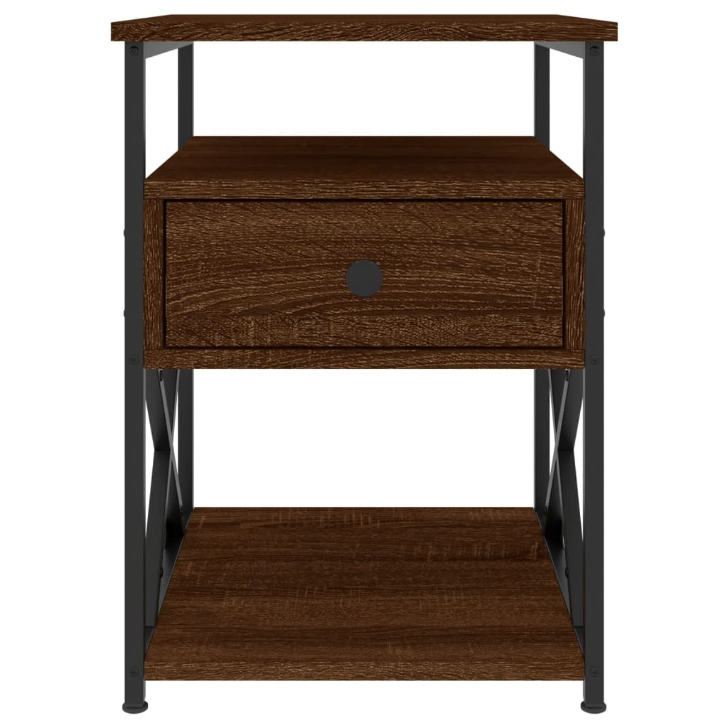 Nachtkastjes 40X4X55 Cm Bewerkt Hout Bruin Eikenkleur 2 Bruineiken