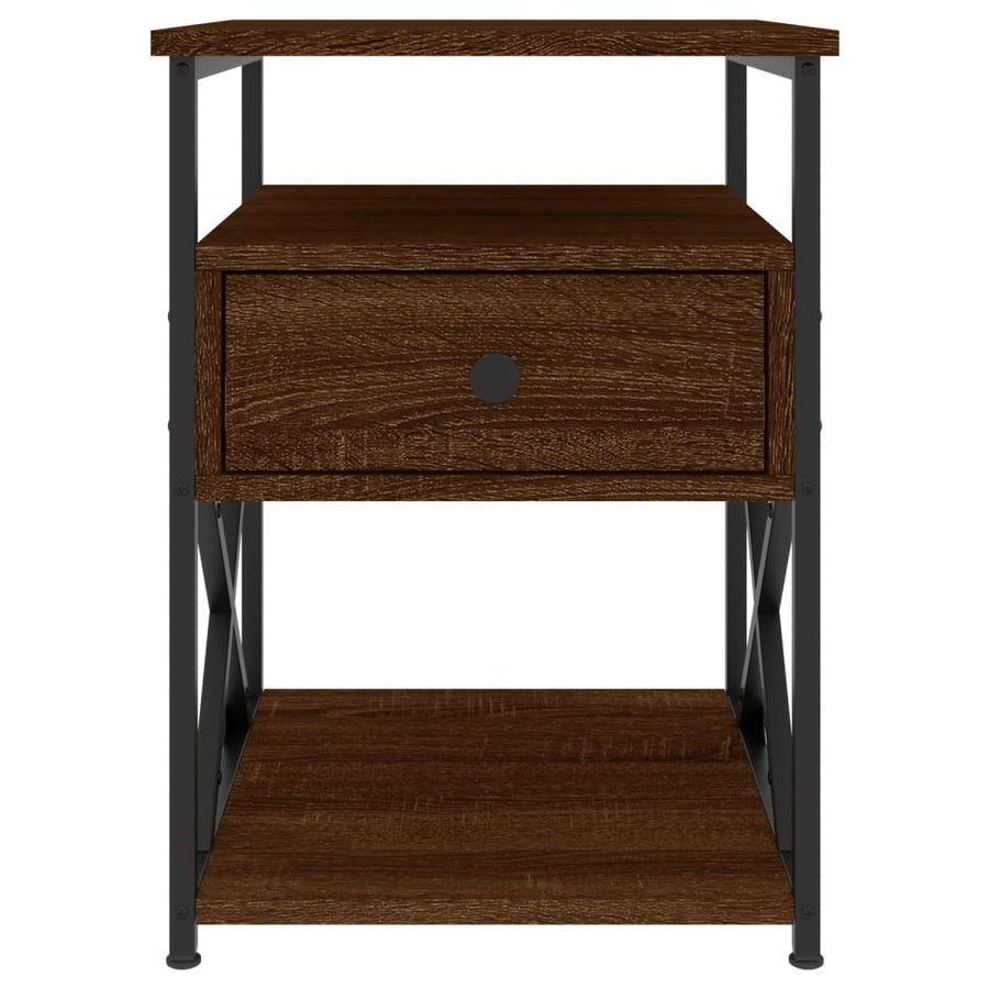 Nachtkastjes 40X4X55 Cm Bewerkt Hout Bruin Eikenkleur 2 Bruineiken
