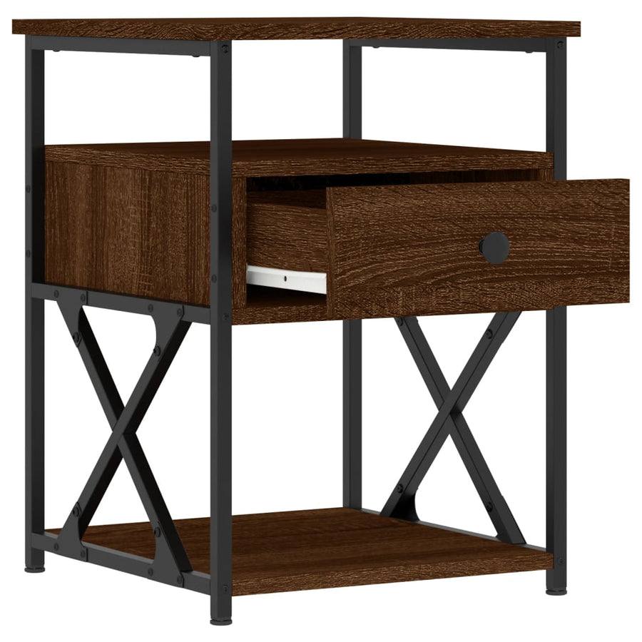 Nachtkastjes 40X4X55 Cm Bewerkt Hout Bruin Eikenkleur 2 Bruineiken