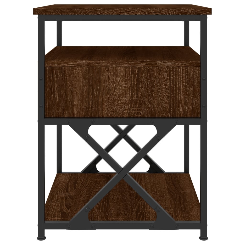 Nachtkastjes 40X4X55 Cm Bewerkt Hout Bruin Eikenkleur 2 Bruineiken