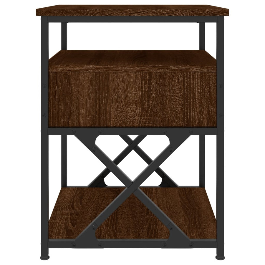 Nachtkastjes 40X4X55 Cm Bewerkt Hout Bruin Eikenkleur 2 Bruineiken