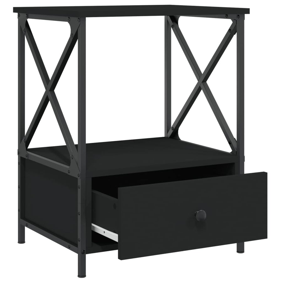 Nachtkastjes 50X41X65 Cm Bewerkt Hout 2 Zwart
