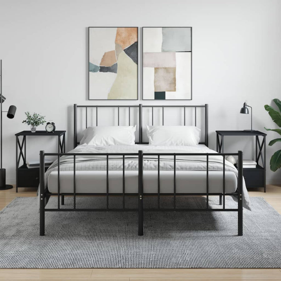 Nachtkastjes 50X41X65 Cm Bewerkt Hout 2 Zwart