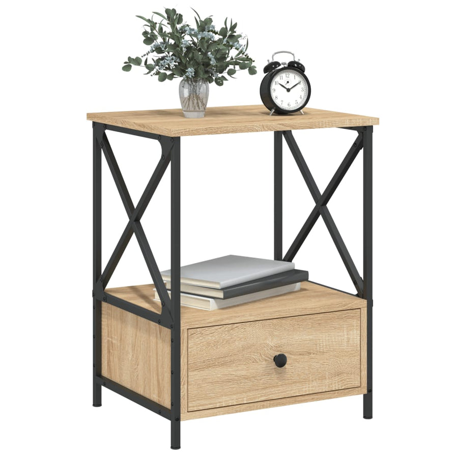 Nachtkastjes 50X41X65 Cm Bewerkt Hout Kleurig 2 Sonoma eiken