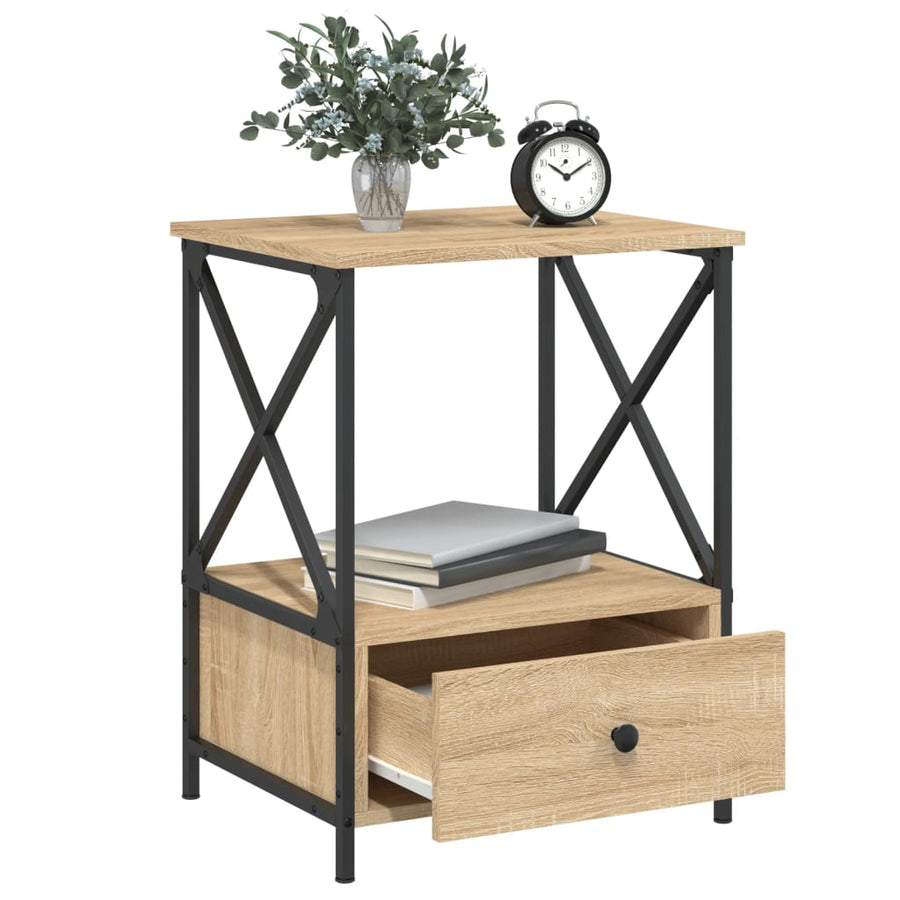 Nachtkastjes 50X41X65 Cm Bewerkt Hout Kleurig 2 Sonoma eiken