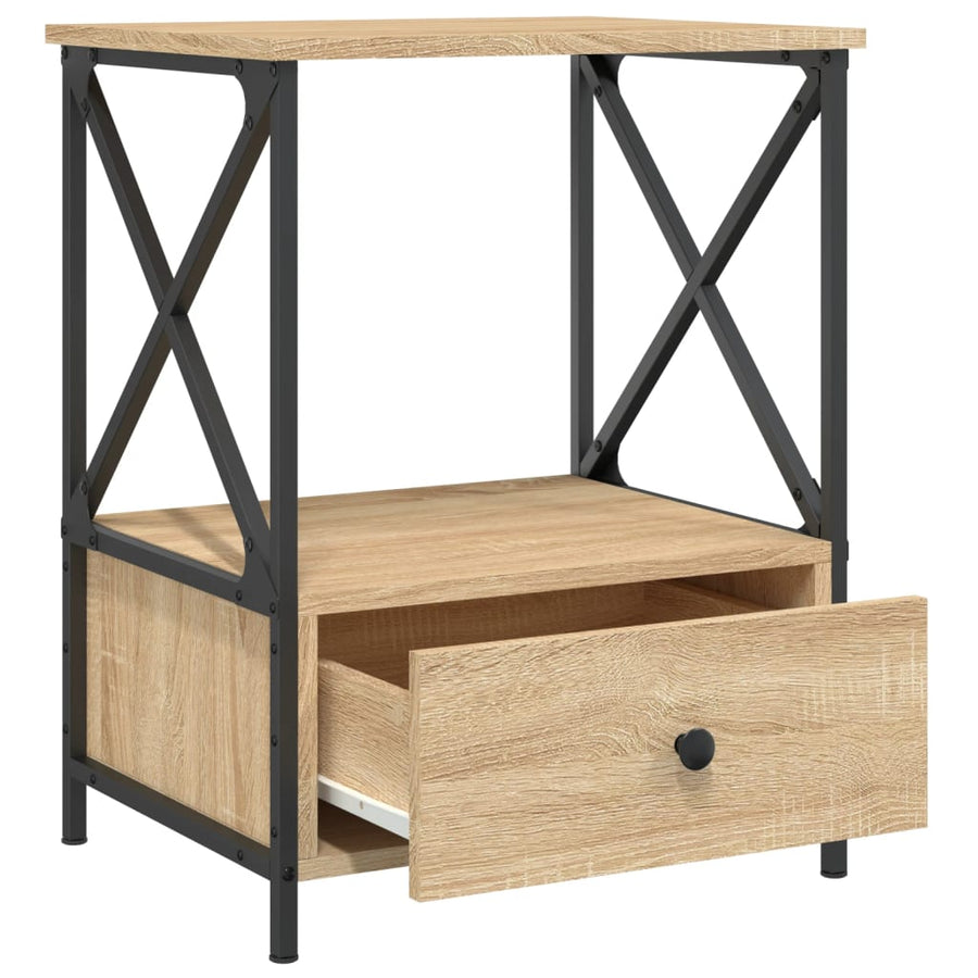 Nachtkastjes 50X41X65 Cm Bewerkt Hout Kleurig 2 Sonoma eiken
