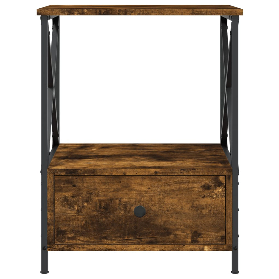 Nachtkastjes 2 St 50X41X65 Cm Bewerkt Hout Gerookt Eikenkleurig