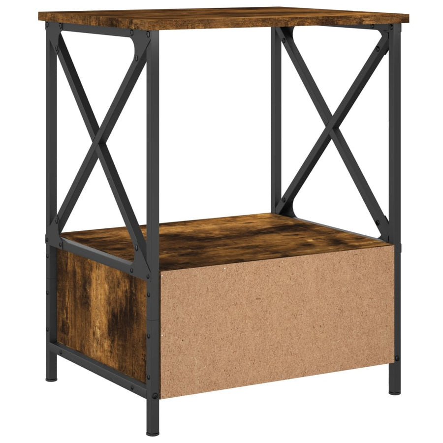 Nachtkastjes 2 St 50X41X65 Cm Bewerkt Hout Gerookt Eikenkleurig