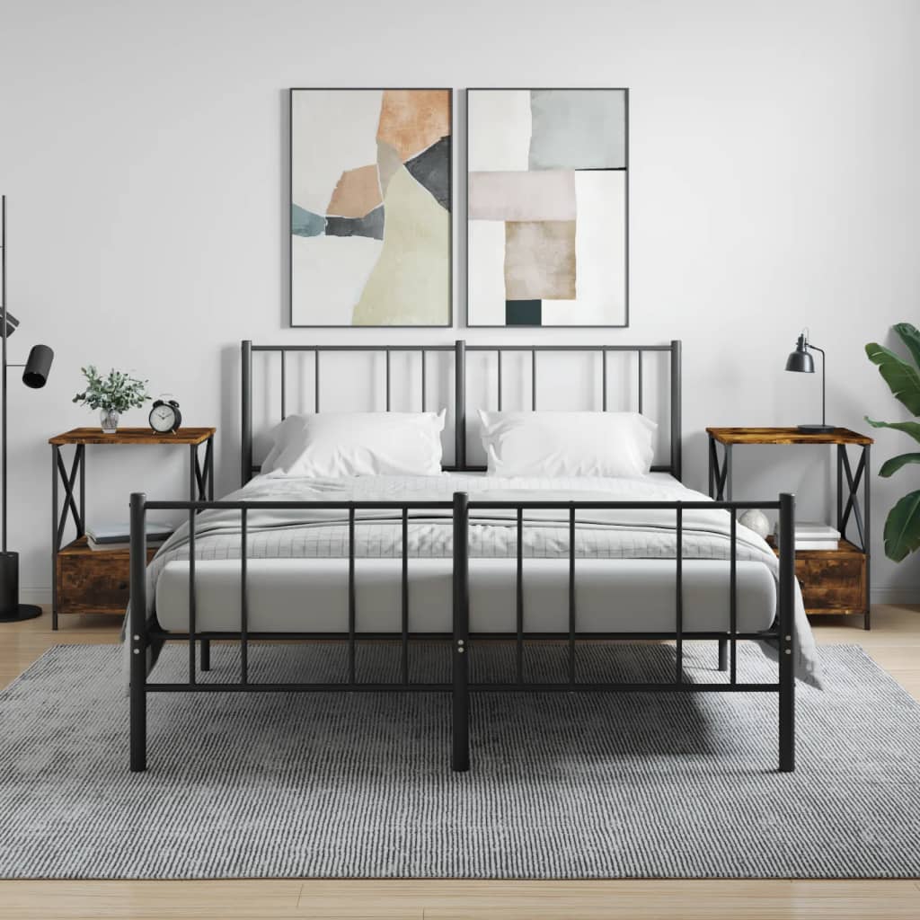 Nachtkastjes 2 St 50X41X65 Cm Bewerkt Hout Gerookt Eikenkleurig
