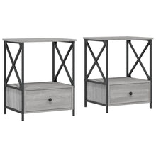 Nachtkastjes 50X41X65 Cm Bewerkt Hout Eiken 2 Grijs sonoma