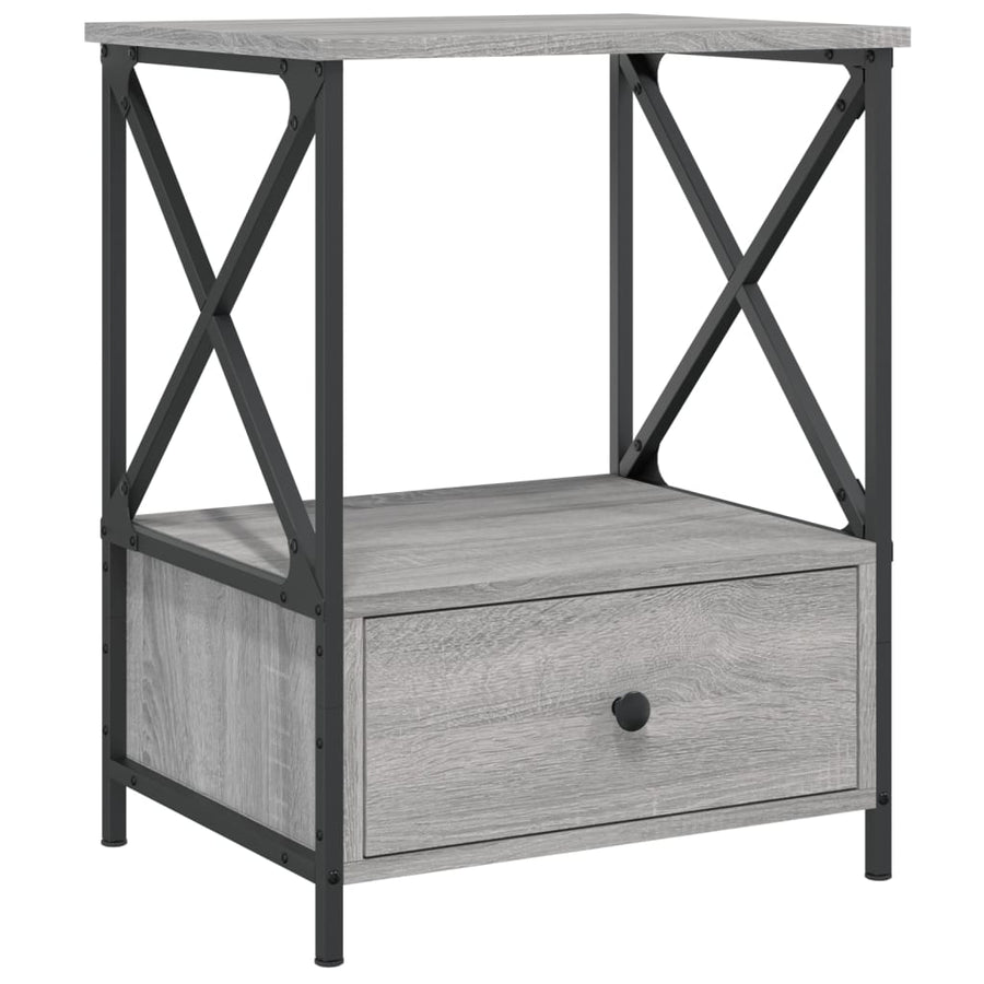 Nachtkastjes 50X41X65 Cm Bewerkt Hout Eiken 2 Grijs sonoma