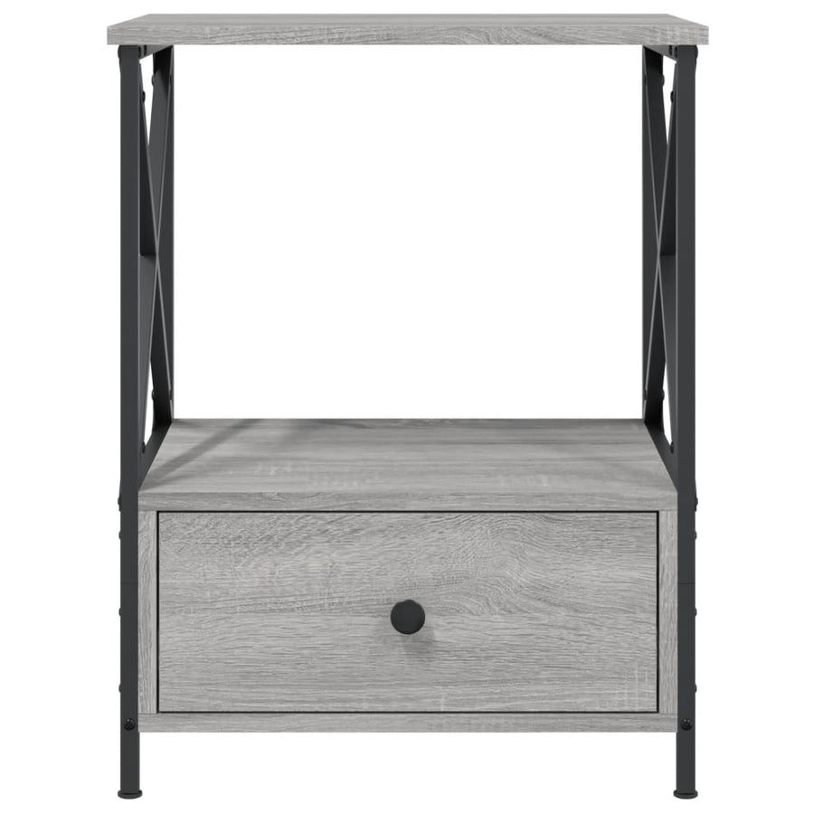 Nachtkastjes 50X41X65 Cm Bewerkt Hout Eiken 2 Grijs sonoma