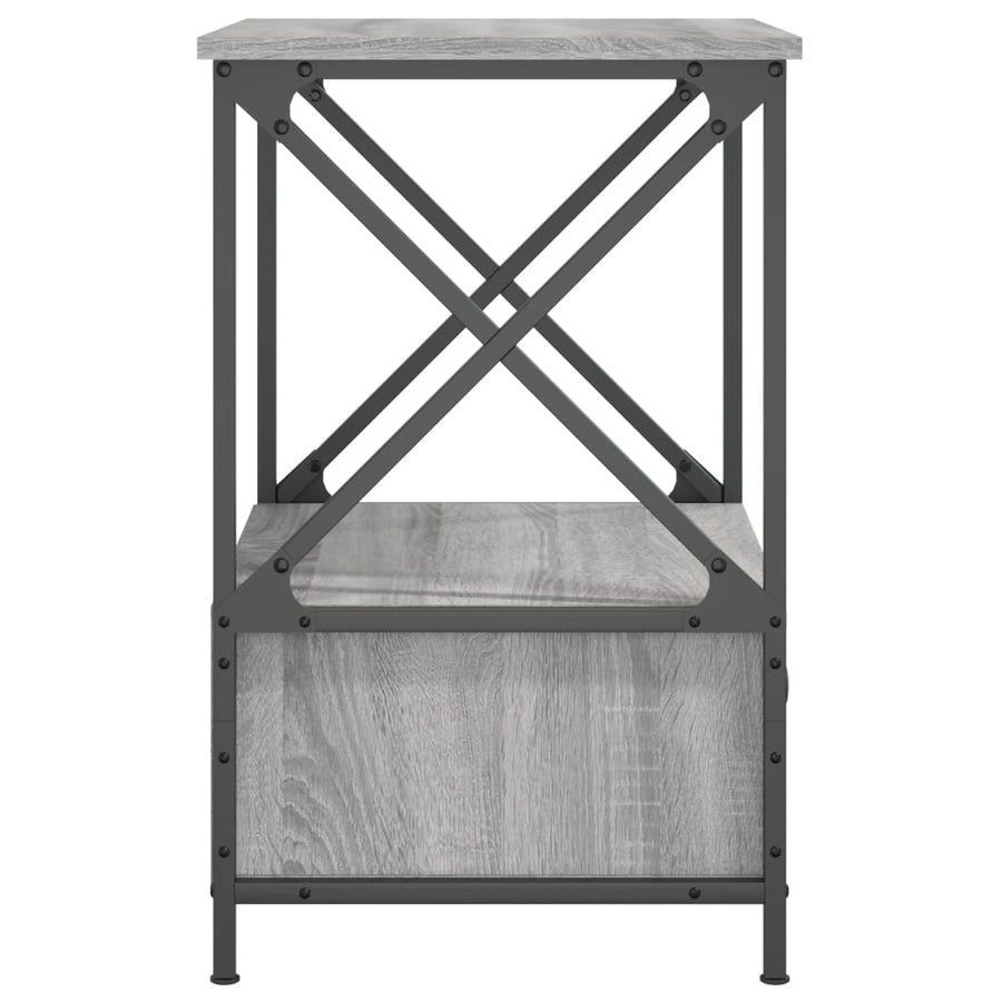 Nachtkastjes 50X41X65 Cm Bewerkt Hout Eiken 2 Grijs sonoma