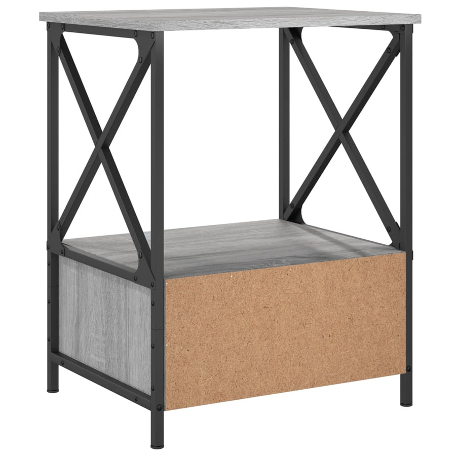 Nachtkastjes 50X41X65 Cm Bewerkt Hout Eiken 2 Grijs sonoma