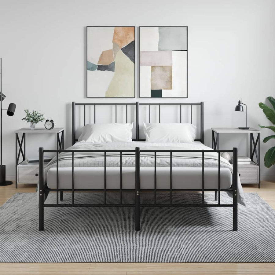 Nachtkastjes 50X41X65 Cm Bewerkt Hout Eiken 2 Grijs sonoma