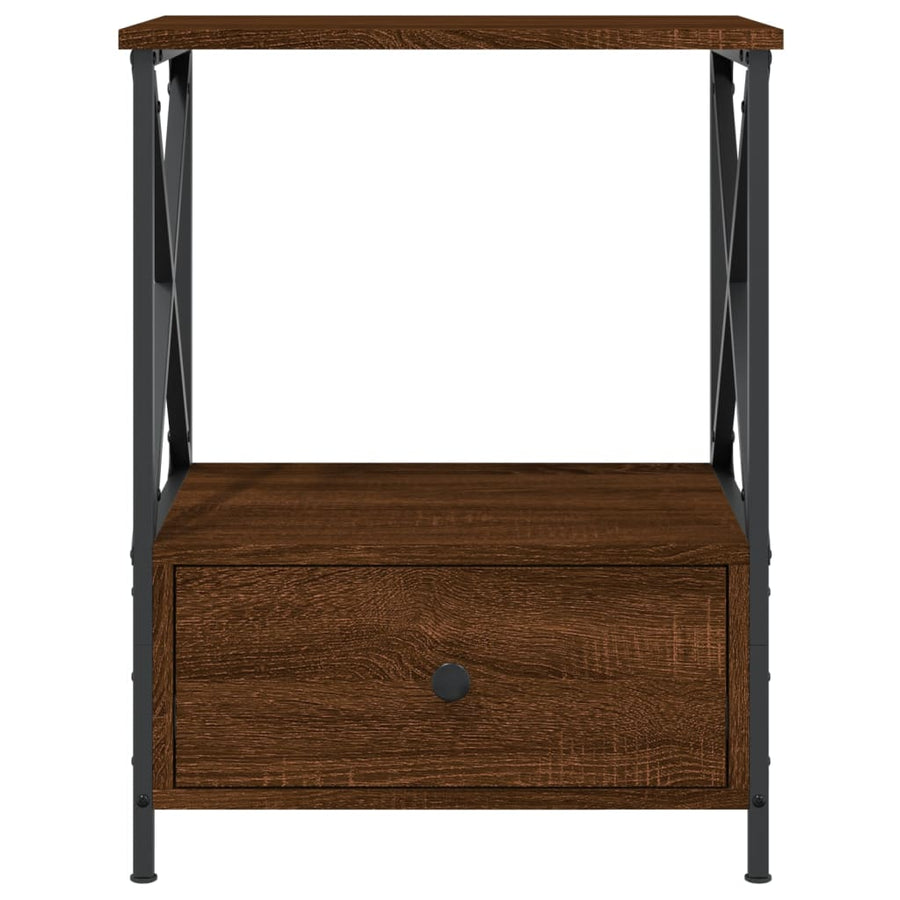 Nachtkastje 50X41X65 Cm Bewerkt Hout Bruin Eikenkleur