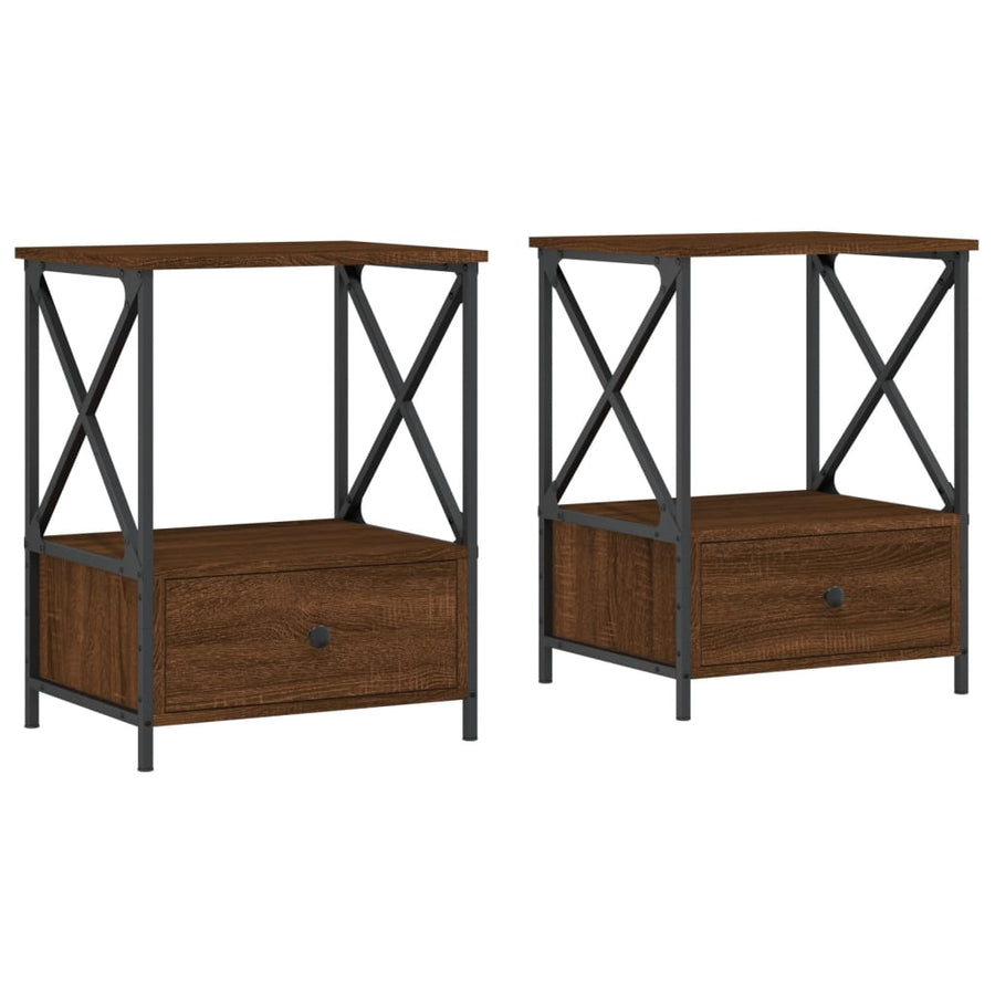 Nachtkastjes 50X41X65 Cm Bewerkt Hout Bruin Eikenkleur 2 Bruineiken