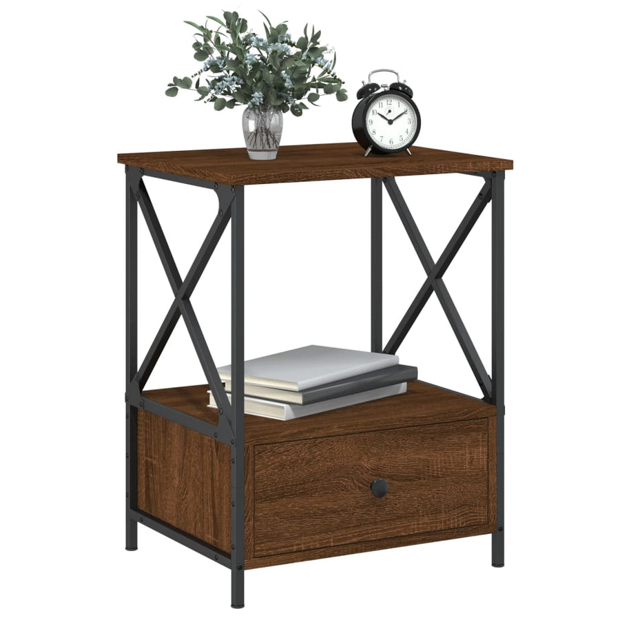 Nachtkastjes 50X41X65 Cm Bewerkt Hout Bruin Eikenkleur 2 Bruineiken