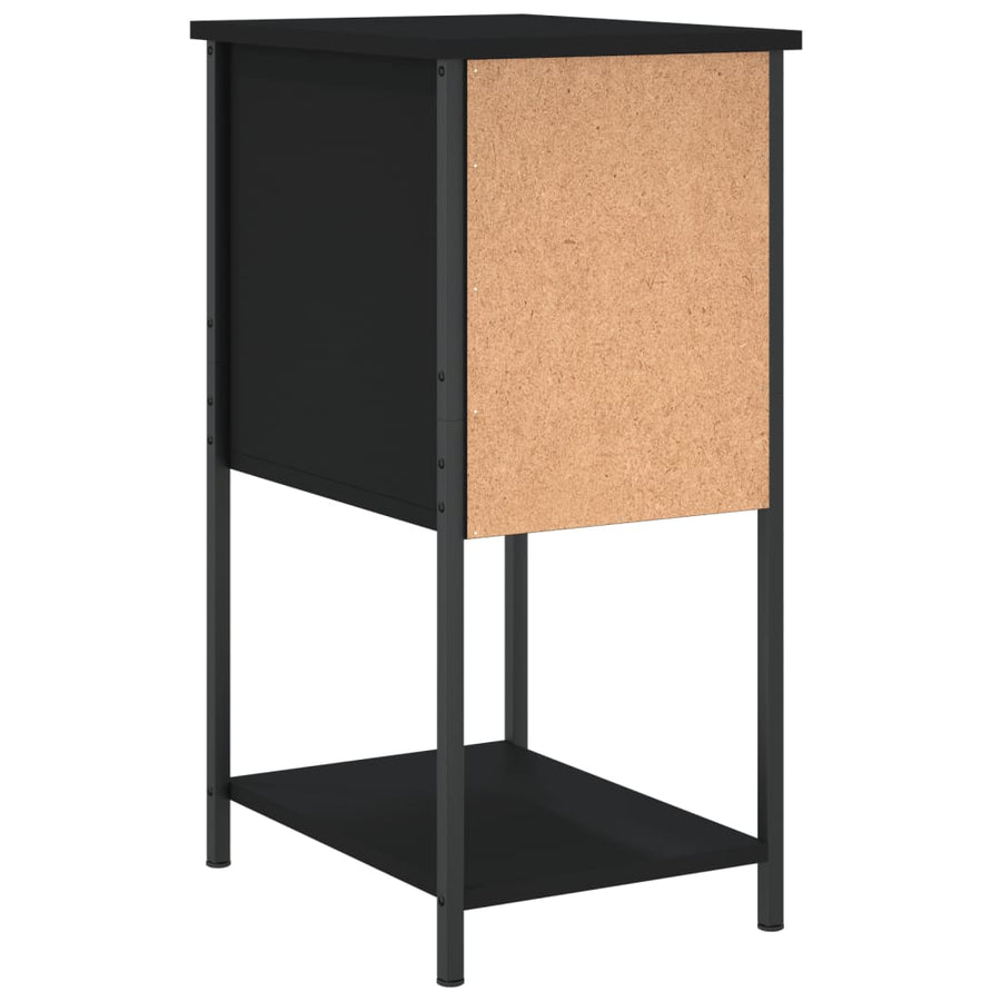 Nachtkastje 32X42X70 Cm Bewerkt Hout 1 Zwart