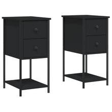 Nachtkastjes 2 St 32X42X70 Cm Bewerkt Hout Zwart