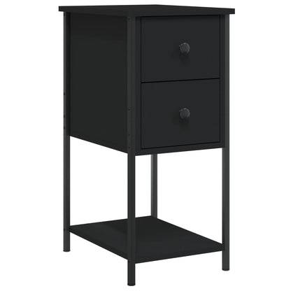 Nachtkastjes 2 St 32X42X70 Cm Bewerkt Hout Zwart