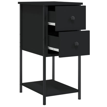 Nachtkastjes 2 St 32X42X70 Cm Bewerkt Hout Zwart