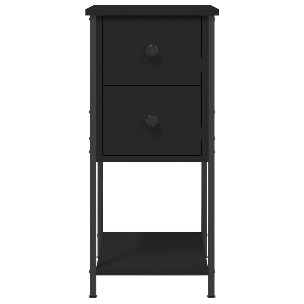 Nachtkastjes 2 St 32X42X70 Cm Bewerkt Hout Zwart
