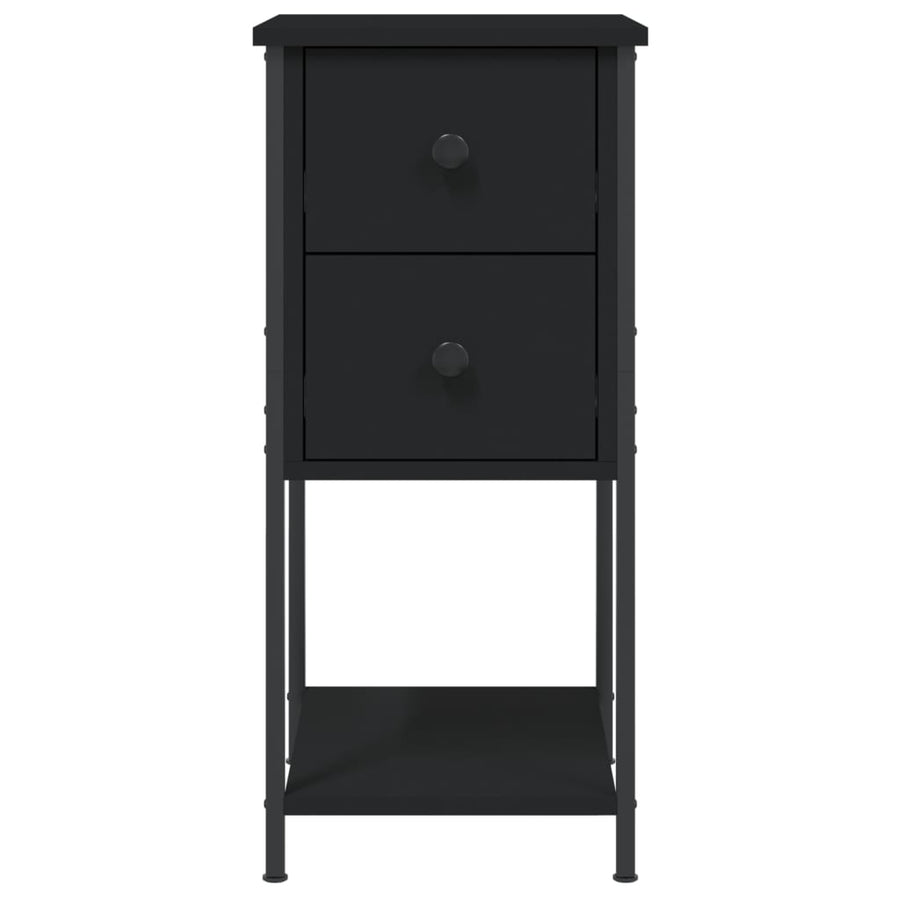 Nachtkastjes 2 St 32X42X70 Cm Bewerkt Hout Zwart
