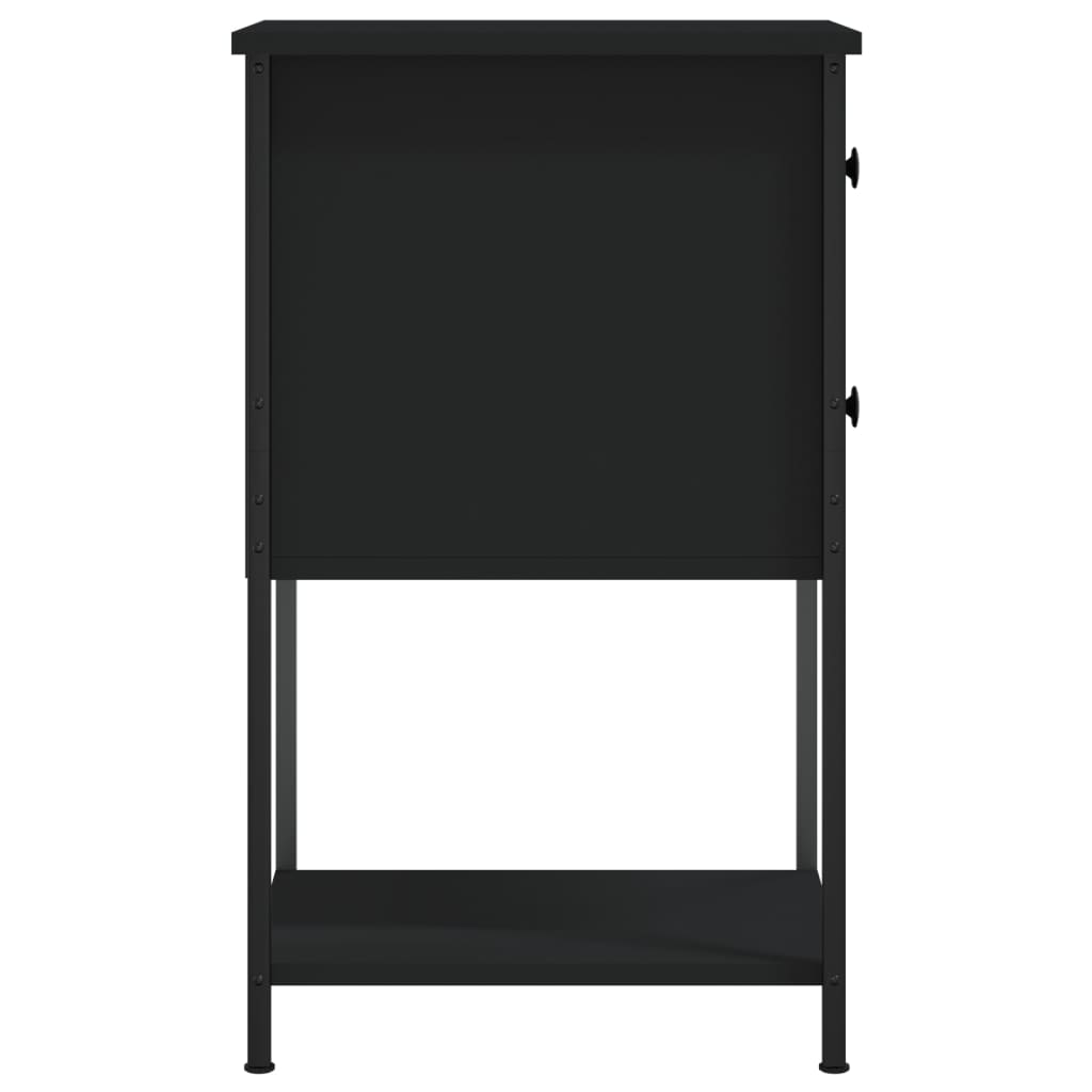 Nachtkastjes 2 St 32X42X70 Cm Bewerkt Hout Zwart
