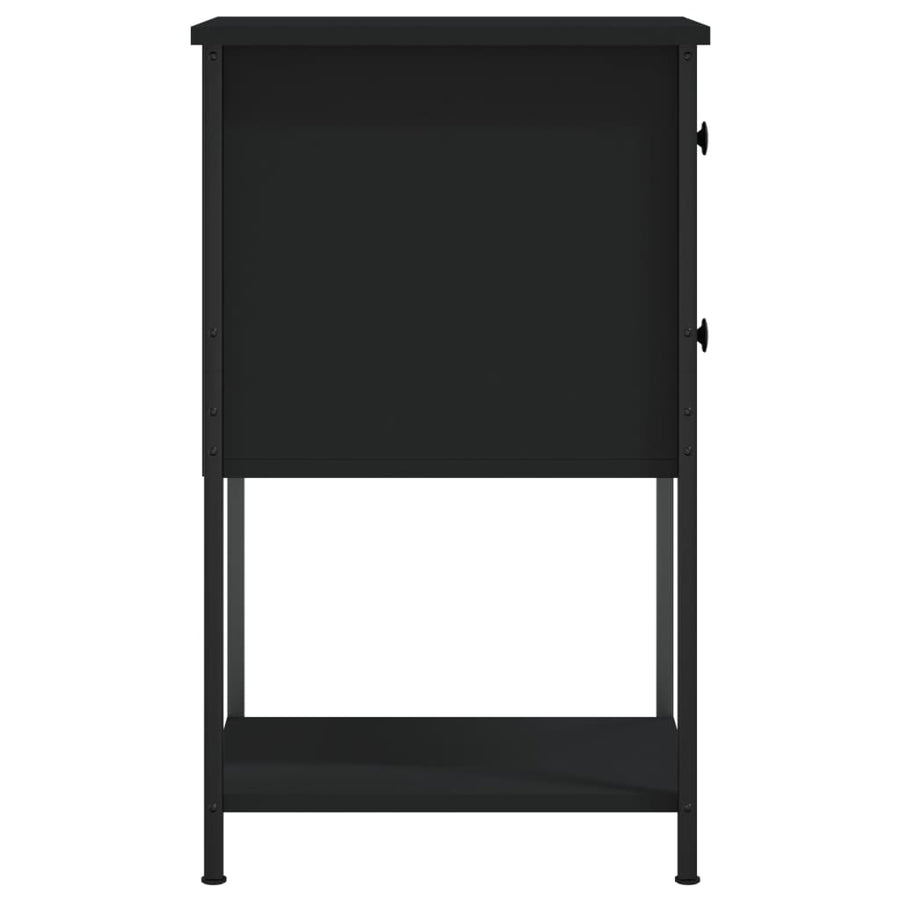 Nachtkastjes 2 St 32X42X70 Cm Bewerkt Hout Zwart