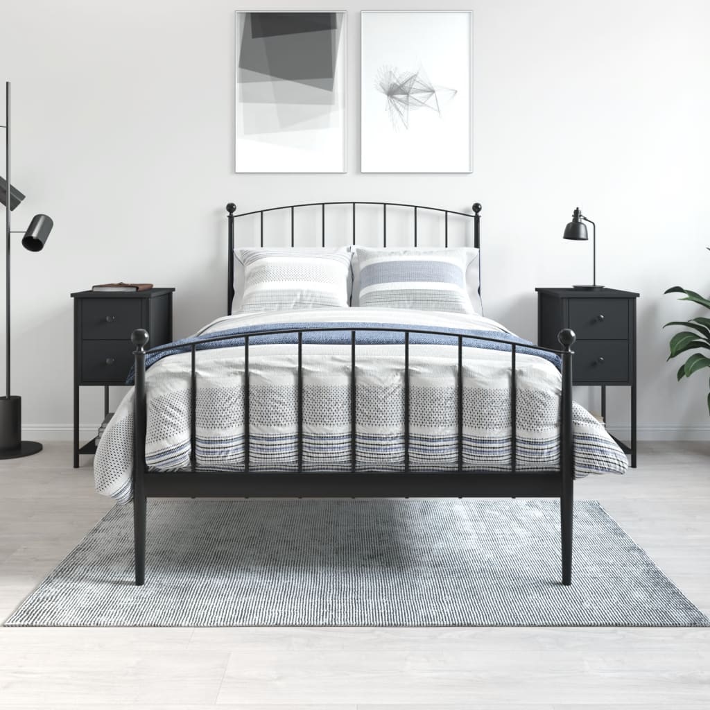 Nachtkastjes 2 St 32X42X70 Cm Bewerkt Hout Zwart