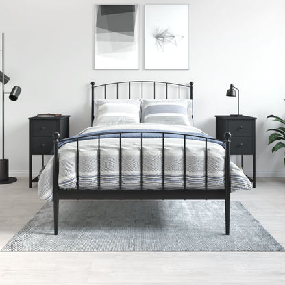 Nachtkastjes 2 St 32X42X70 Cm Bewerkt Hout Zwart