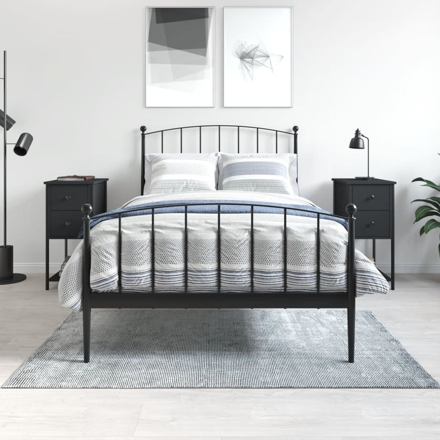 Nachtkastjes 2 St 32X42X70 Cm Bewerkt Hout Zwart