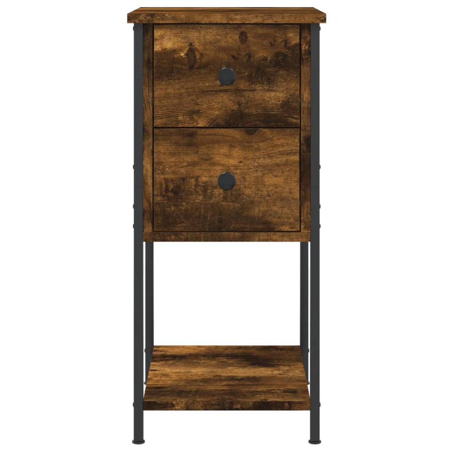 Nachtkastjes 2 St 32X42X70 Cm Bewerkt Hout Gerookt Eikenkleurig