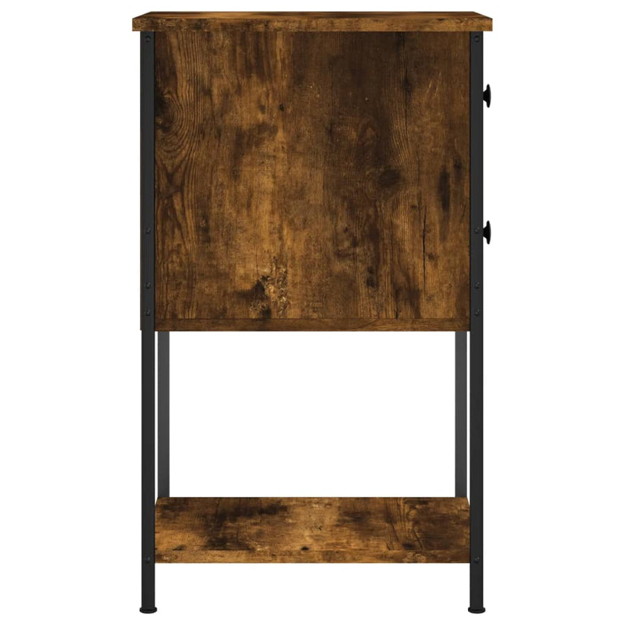 Nachtkastjes 2 St 32X42X70 Cm Bewerkt Hout Gerookt Eikenkleurig