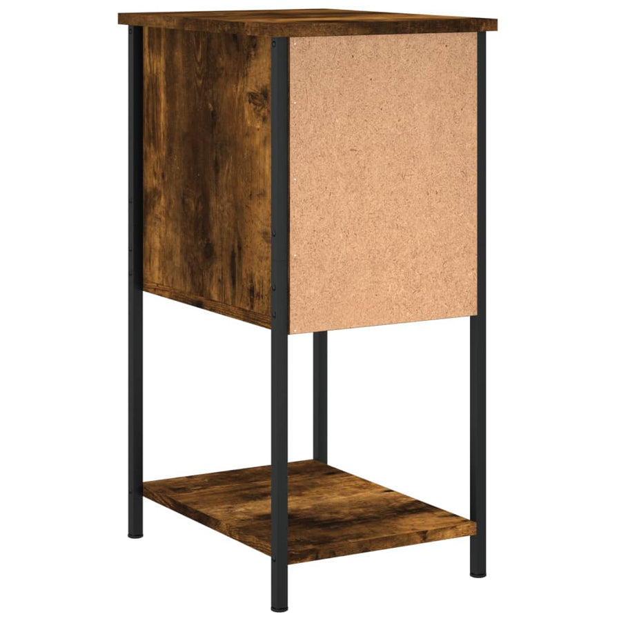 Nachtkastjes 2 St 32X42X70 Cm Bewerkt Hout Gerookt Eikenkleurig