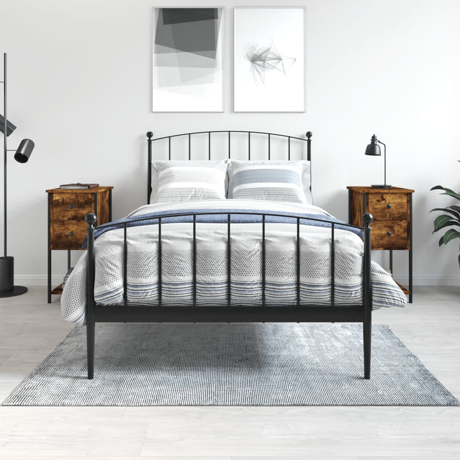 Nachtkastjes 2 St 32X42X70 Cm Bewerkt Hout Gerookt Eikenkleurig