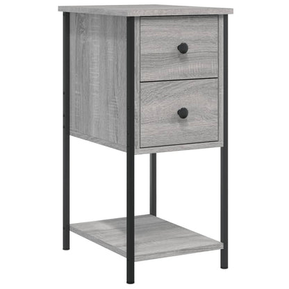 Nachtkastje 32X42X70 Cm Bewerkt Hout Eikenkleurig 1 Grijs sonoma